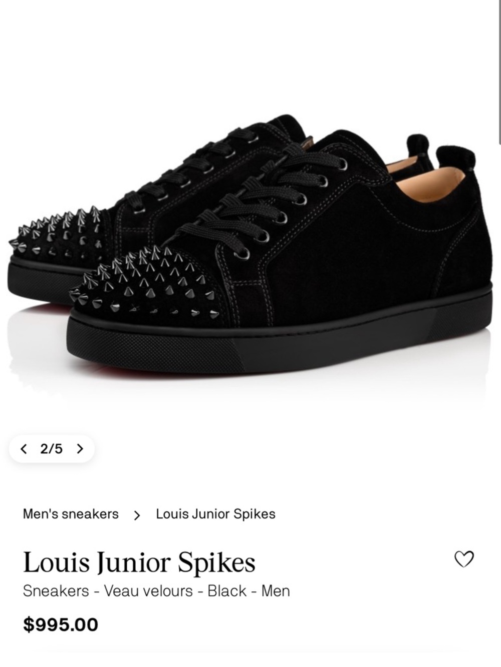 Sneaker Black Spiked Low-Top Suede Sneakers - Designer Style